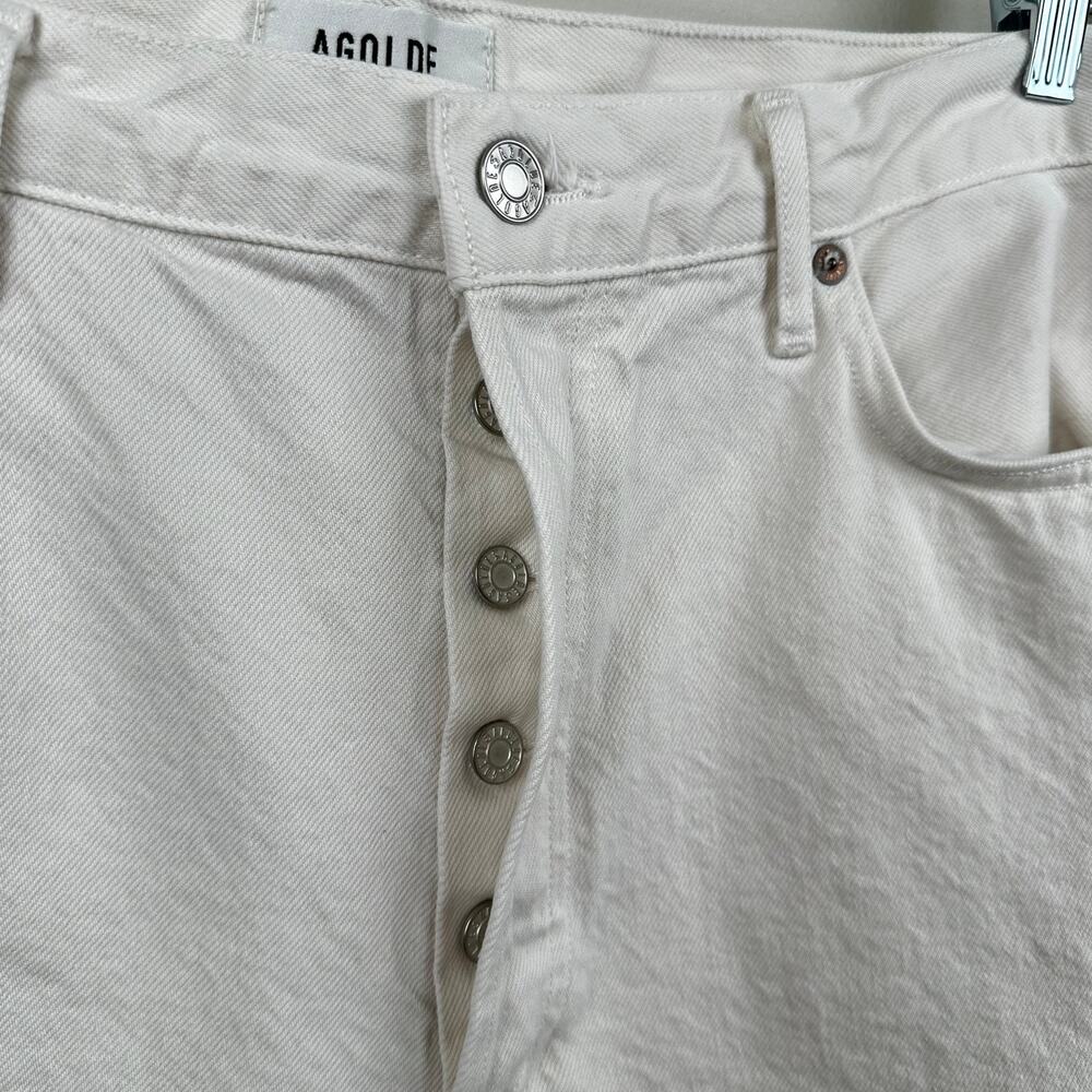 Agolde 90's Pinch Waist Ankle Jeans In Marshmallow Button Fly Organic Cotton 32 - Picture 6 of 14